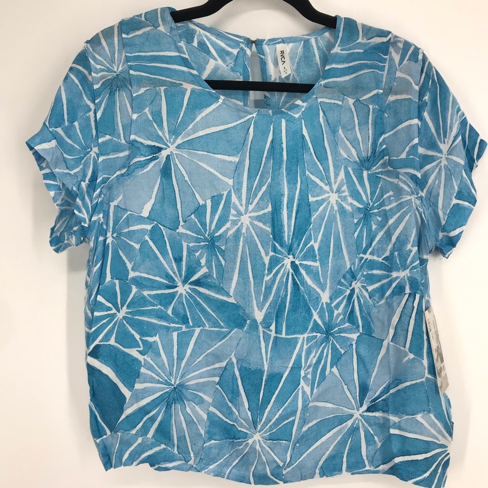 RVCA Michelle Blade Shutter Print Crop Top Open Back NWT Size L - Picture 12 of 12